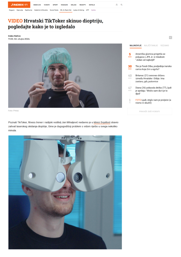 Poznati TikToker skinuo dioptriju (Index.hr)